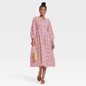 Universal Thread Balloon Long Sleeve Button Dress